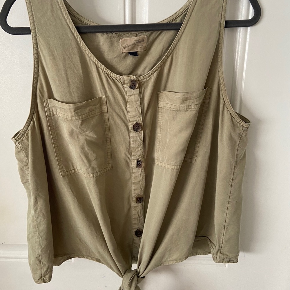 Green button down casual shirt